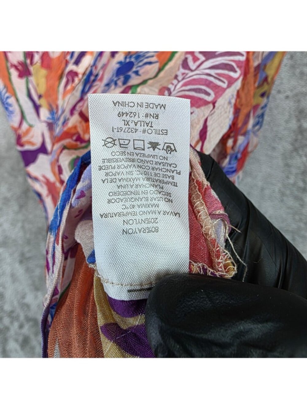 Milk & Honey Button Up Shirt Womens XL Multicolor Tropical Long Sleeve Tunic - Picture 5 of 10